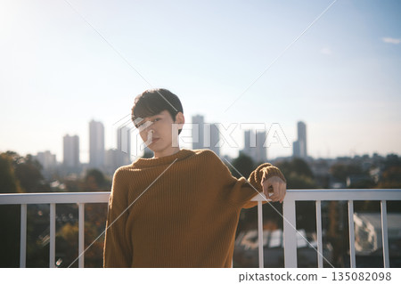 Urban streetscape and young man Urban streetscape and young man 135082098