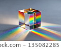 Prism creates rainbow-colored light 135082285