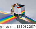 Prism creates rainbow-colored light 135082287