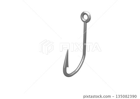 Steel hook over white background Steel hook over white background 135082390