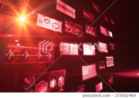Image of television screens with illuminated light Image of television screens with illuminated light 135082469
