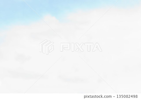 Fluffy cloud bank is floating in flat design sky, with soft pale blue horizon, bright sunlight Fluffy cloud bank is floating in flat design sky, with soft pale blue horizon, bright sunlight 135082498