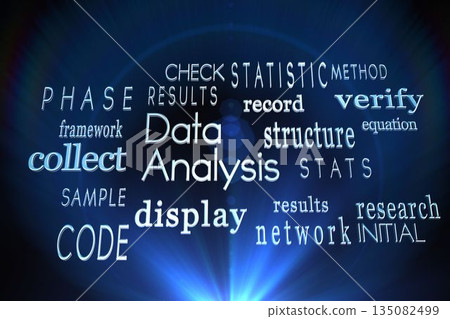 Buzzwords on black background Buzzwords on black background 135082499