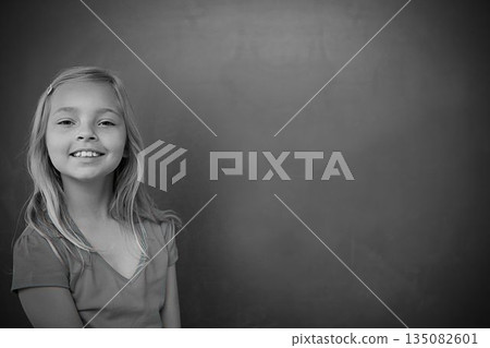 Schoolchild with blackboard 135082601