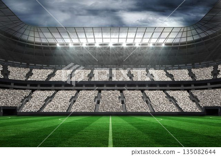 Football stadium with fans in white 135082644
