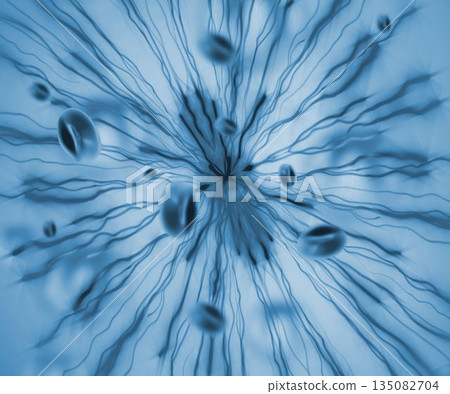 Blue immune system on blue blackground 135082704