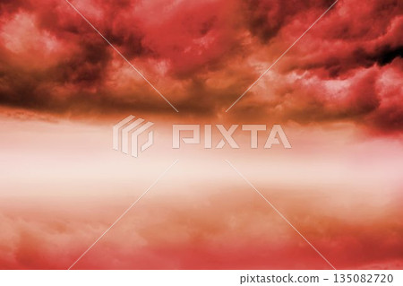 Red cloudy sky background 135082720
