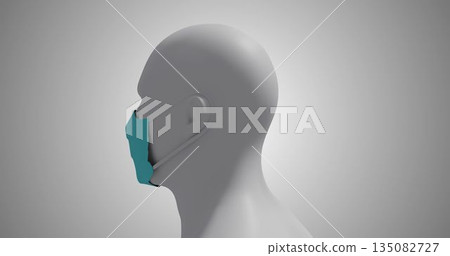 Human head model wearing face mask Human head model wearing face mask 135082727