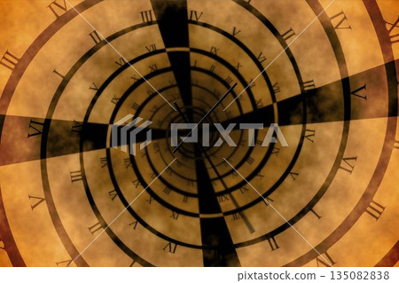 Digitally generated roman numeral clock vortex 135082838