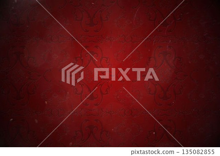 Elegant patterned wallpaper in red tones 135082855