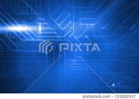 Futuristic blue circuit board 135082917
