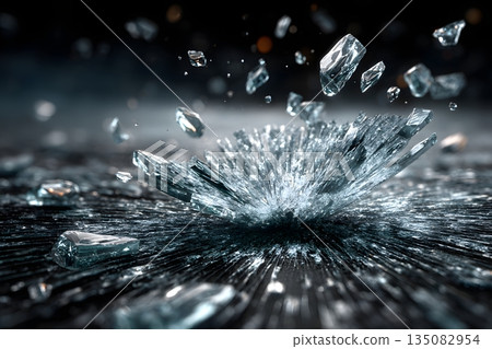 Sharp texture of broken glass 135082954