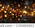 Golden glitter abstract bokeh lights 135083001