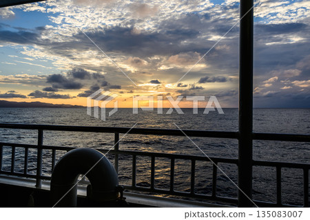 Sunset sea from the boat Sunset sea from the boat 135083007