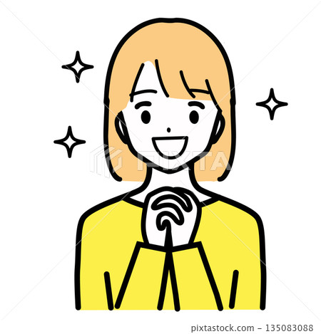 Illustration of a woman glad Illustration of a woman glad 135083088