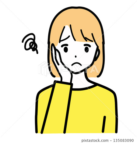 一位陷入困境的年輕女子的插圖 一位陷入困境的年輕女子的插圖 135083090