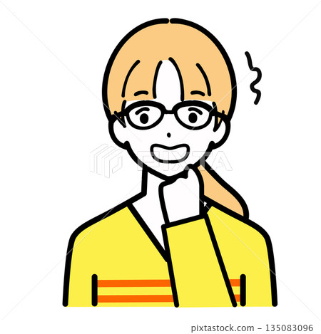 一個戴眼鏡的女人感到驚訝的插圖 135083096