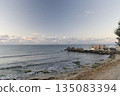 Sunrise on the beach in Ravda resort in Bulgaria 135083394