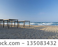 Sunny beach with sand dunes and blue sky in Bulgaria 135083432