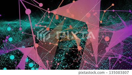 Displaying 3D network graph in virtual space with colored nodes, edges and mesh overlay Displaying 3D network graph in virtual space with colored nodes, edges and mesh overlay 135083807