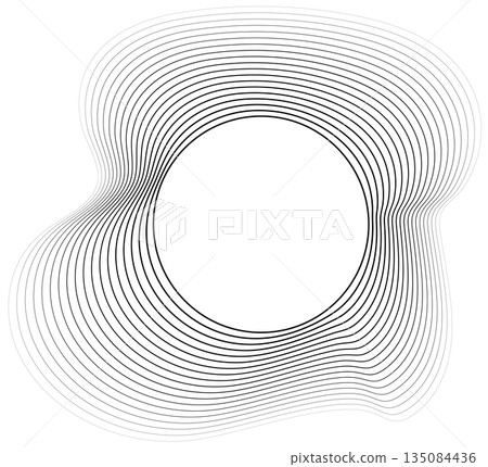 Circle liquid shape overlapping halftone for badges, tag, logo, banner 135084436