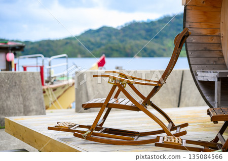 Rocking chairs by the sea [Photography cooperation: Oki Seaside Resort Miyabi] 135084566