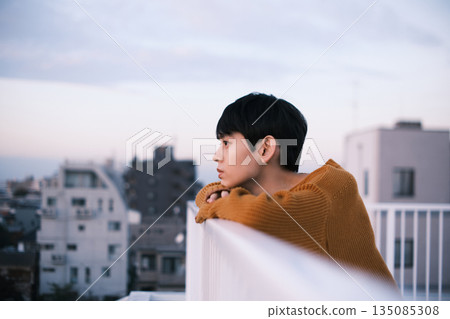 黃昏時分,屋頂上的男人肖像 黃昏時分,屋頂上的男人肖像 135085308