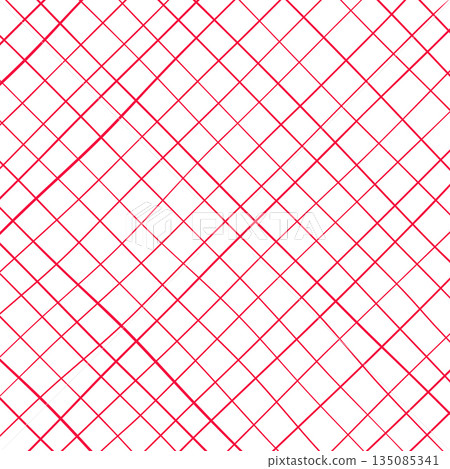 Whimsical square line sketch seamless pattern, cute romantic doodle background. Pink graph geometric texture. Notebook sheet, checkered paper background. Whimsical square line sketch seamless pattern, cute romantic doodle background. Pink graph geometric texture. Notebook sheet, checkered paper background. 135085341