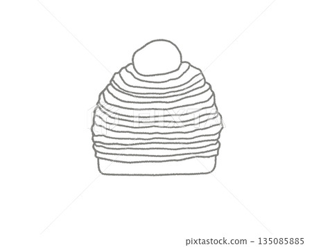 Mont Blanc hand-drawn illustration line drawing 135085885
