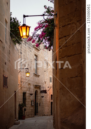 The historic streets of Valletta, lined with traditional architecture, colorful balconies, and a unique atmosphere, inviting visitors to explore its beauty. The historic streets of Valletta, lined with traditional architecture, colorful balconies, and a unique atmosphere, inviting visitors to explore its beauty. 135086061