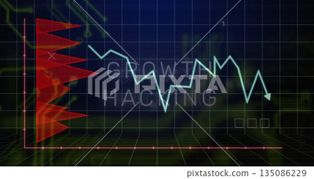 Displaying light cyan zigzag line graph showing data trends on 3D grid, with growth hacking overlay Displaying light cyan zigzag line graph showing data trends on 3D grid, with growth hacking overlay 135086229