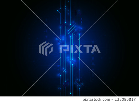 Abstract futuristic electronic circuit board technology and network connection background. Vector illustration 135086817