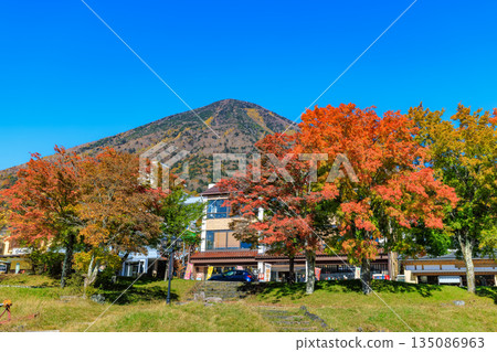 Lake Chuzenji in autumn, Nikko City, Tochigi Prefecture (Maple leaves along the lakeside) Lake Chuzenji in autumn, Nikko City, Tochigi Prefecture (Maple leaves along the lakeside) 135086963