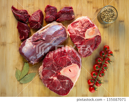 High-quality premium raw meat, perfect for gourmet recipes and professional food photography. Fresh texture, rich color, and culinary excellence. High-quality premium raw meat, perfect for gourmet recipes and professional food photography. Fresh texture, rich color, and culinary excellence. 135087071