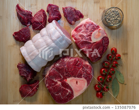 High-quality premium raw meat, perfect for gourmet recipes and professional food photography. Fresh texture, rich color, and culinary excellence. High-quality premium raw meat, perfect for gourmet recipes and professional food photography. Fresh texture, rich color, and culinary excellence. 135087076
