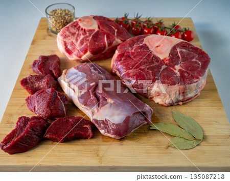 High-quality premium raw meat, perfect for gourmet recipes and professional food photography. Fresh texture, rich color, and culinary excellence. High-quality premium raw meat, perfect for gourmet recipes and professional food photography. Fresh texture, rich color, and culinary excellence. 135087218