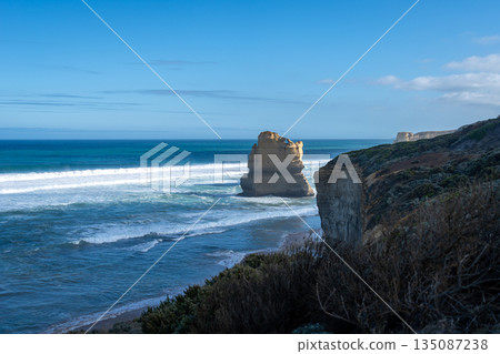Clifton Beach and Twelve Apostles along the Great Ocean Road, Australia Clifton Beach and Twelve Apostles along the Great Ocean Road, Australia 135087238