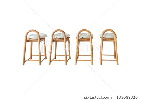 stylish wooden chair on white background,High wooden chair used for bar in vintage kitchen photo on white background. Isolated object. stylish wooden chair on white background,High wooden chair used for bar in vintage kitchen photo on white background. Isolated object. 135088326