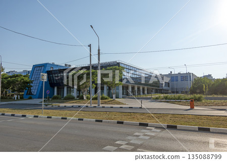 August 22 2025 Building of Ushakov State Maritime University in Novorossiysk Russia on the Black Sea coast. Historic educational institution with maritime architecture 135088799