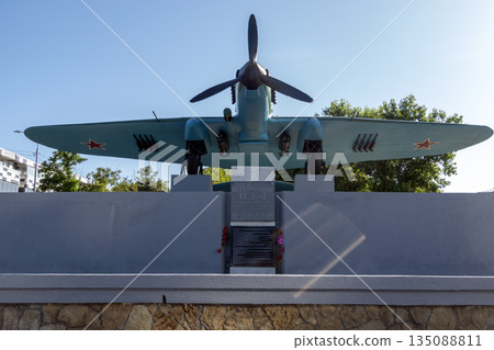 August 22 2025 IL-2 monument in Novorossiysk Russia on the Black Sea coast. Public memorial commemorating the Soviet attack aircraft and World War II history August 22 2025 IL-2 monument in Novorossiysk Russia on the Black Sea coast. Public memorial commemorating the Soviet attack aircraft and World War II history 135088811