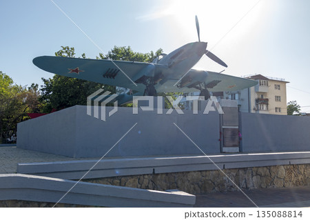 August 22 2025 IL-2 monument in Novorossiysk Russia on the Black Sea coast. Public memorial commemorating the Soviet attack aircraft and World War II history 135088814