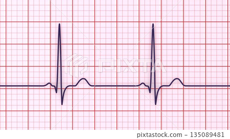 Normal ECG, 3D illustration 135089481