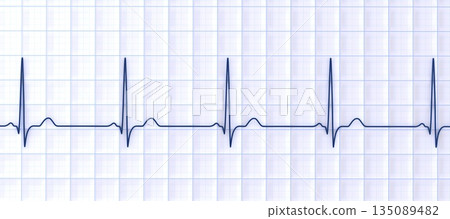 Normal ECG, 3D illustration Normal ECG, 3D illustration 135089482