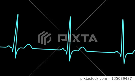 Normal ECG, 3D illustration 135089487