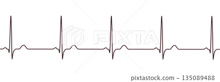 Normal ECG, 3D illustration 135089488