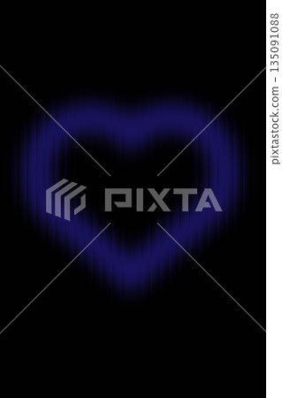 Purple Neon Heart Glow on Black Background Purple Neon Heart Glow on Black Background 135091088