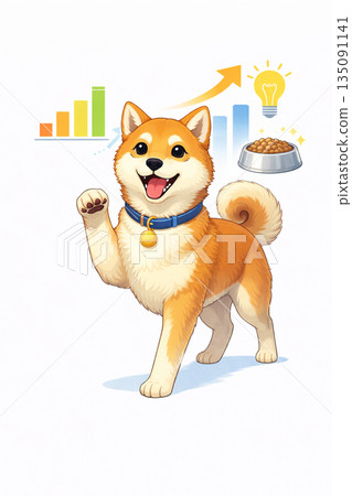 Friendly and cute dog illustrations Animal material that represents success and growth Friendly and cute dog illustrations Animal material that represents success and growth 135091141