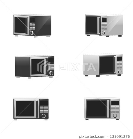 3D illustration of a simple microwave oven 3D illustration of a simple microwave oven 135091276