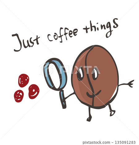 手繪咖啡豆角色向量圖 6 手繪咖啡豆角色向量圖 6 135091283