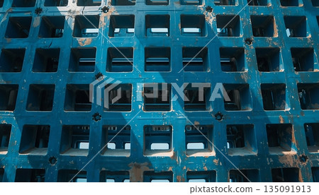 Blue Architectural Lattice Grid 135091913